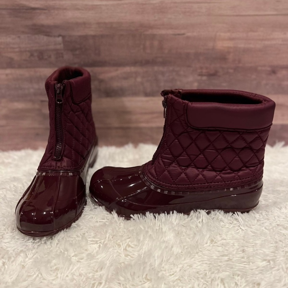 JustFab Burgundy Winter & Rain Boots